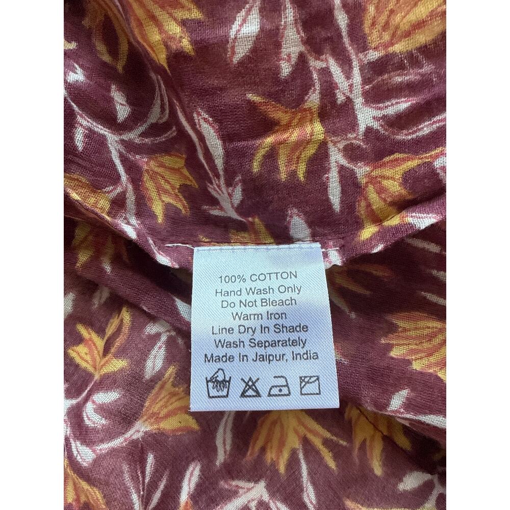 Daughters of India Kyra Cotton Midi Dress in Sumac Red & Gold Size Small - Picture 7 of 8